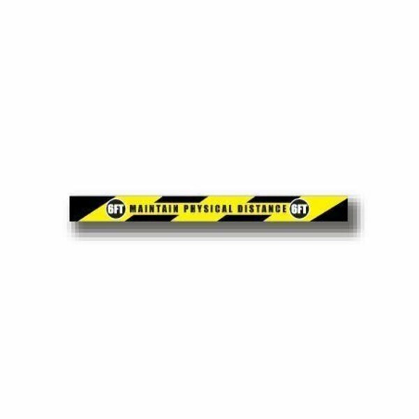 Ergomat 2in x 36in RECTANGLE SIGNS Please Maintain Distance DSV-SIGN 72 #0595 -UEN